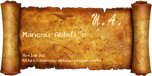 Mancsu Abbás névjegykártya